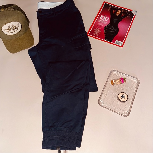 MICHAEL KORS Navy Cotton Cargo Pants - Picture 1 of 3